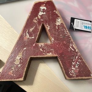 NWT Creative Co-Op Wooden Letter A
